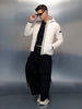 Puffered Men's Casual Slim Fit Hooded Jacket | Beige
