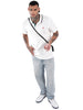 Solid White Tipped Collar Polo