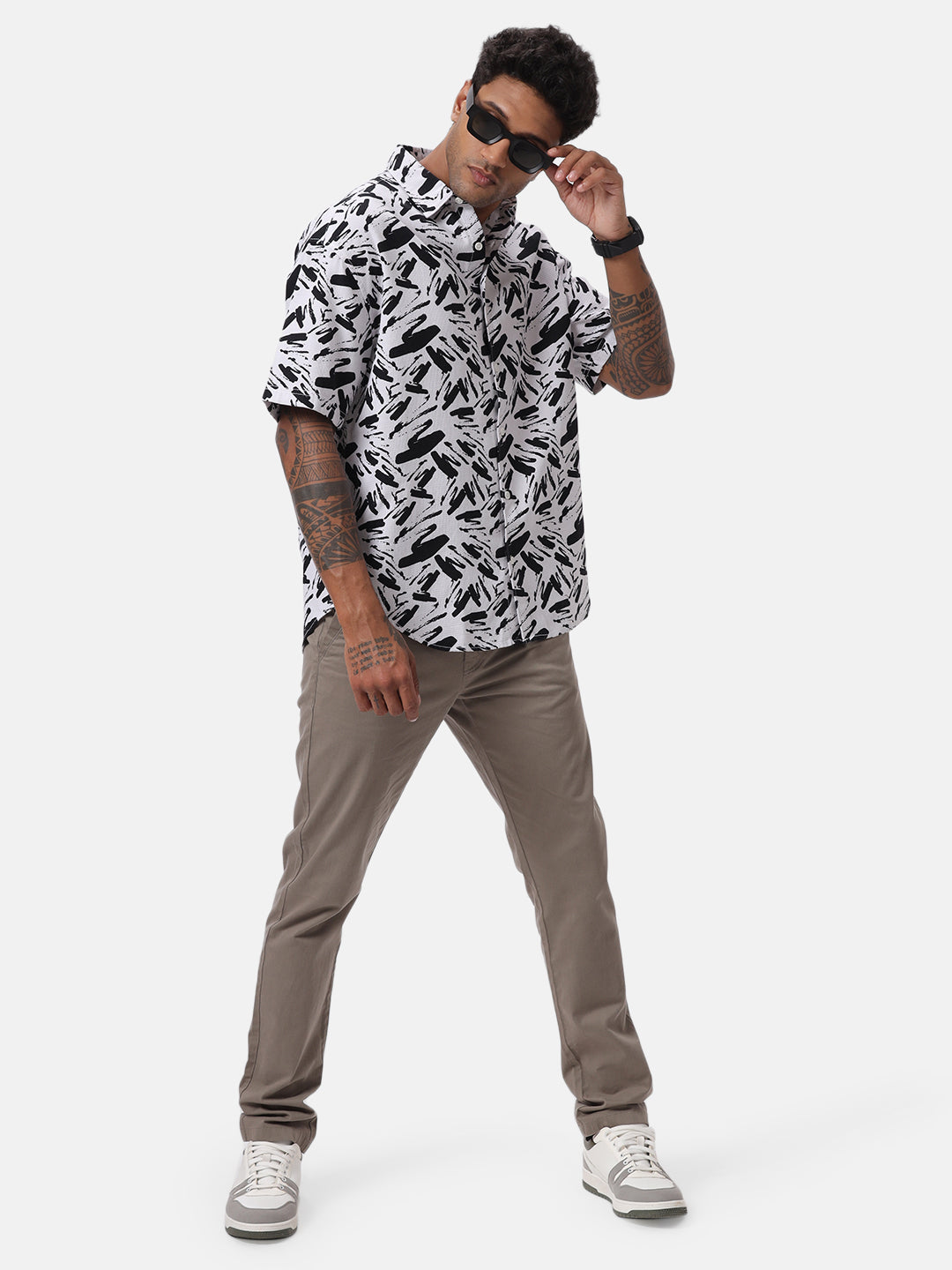 White Graphic AOP Shirt