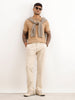 Solid Slim Fit Pleated Trouser | Off White