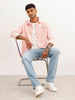 Slim Fit Striped Embroidery Detail Shirt | Pink | WSH01FSSL7062W
