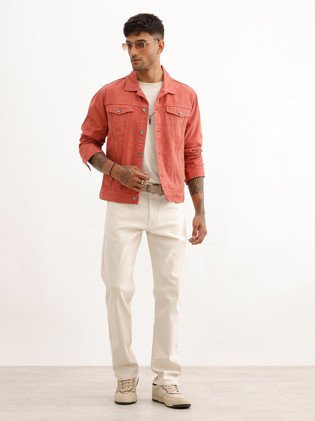Classic Regular Fit Denim Jacket | Rust