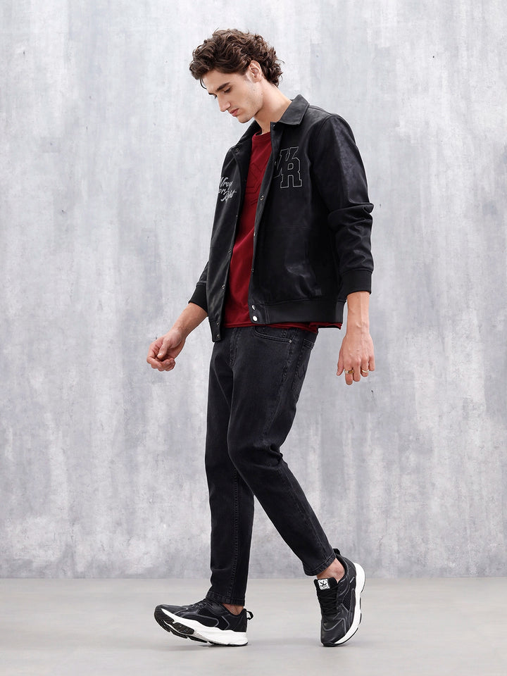 Men Casual Skinny Crop Jeans | Black