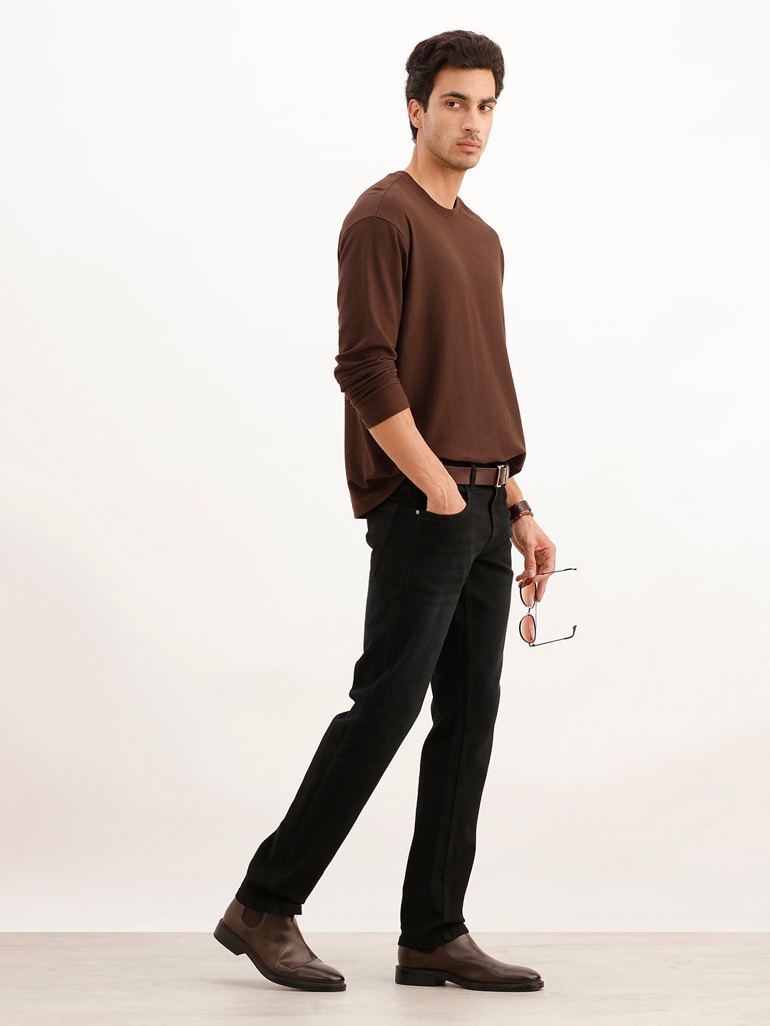 Solid Slim Fit Denim Jeans | Black