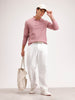 Slim Fit Long Sleeve Polo T-Shirt  | Pink