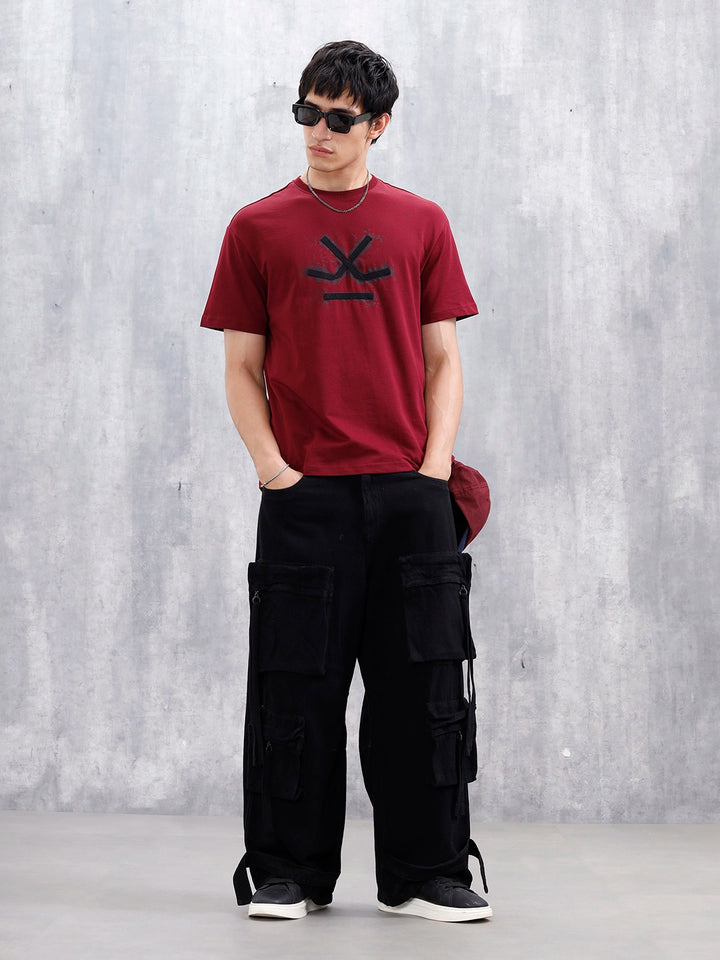 Men’s Wrogn Logo Appliqued Graphic Tee | Maroon