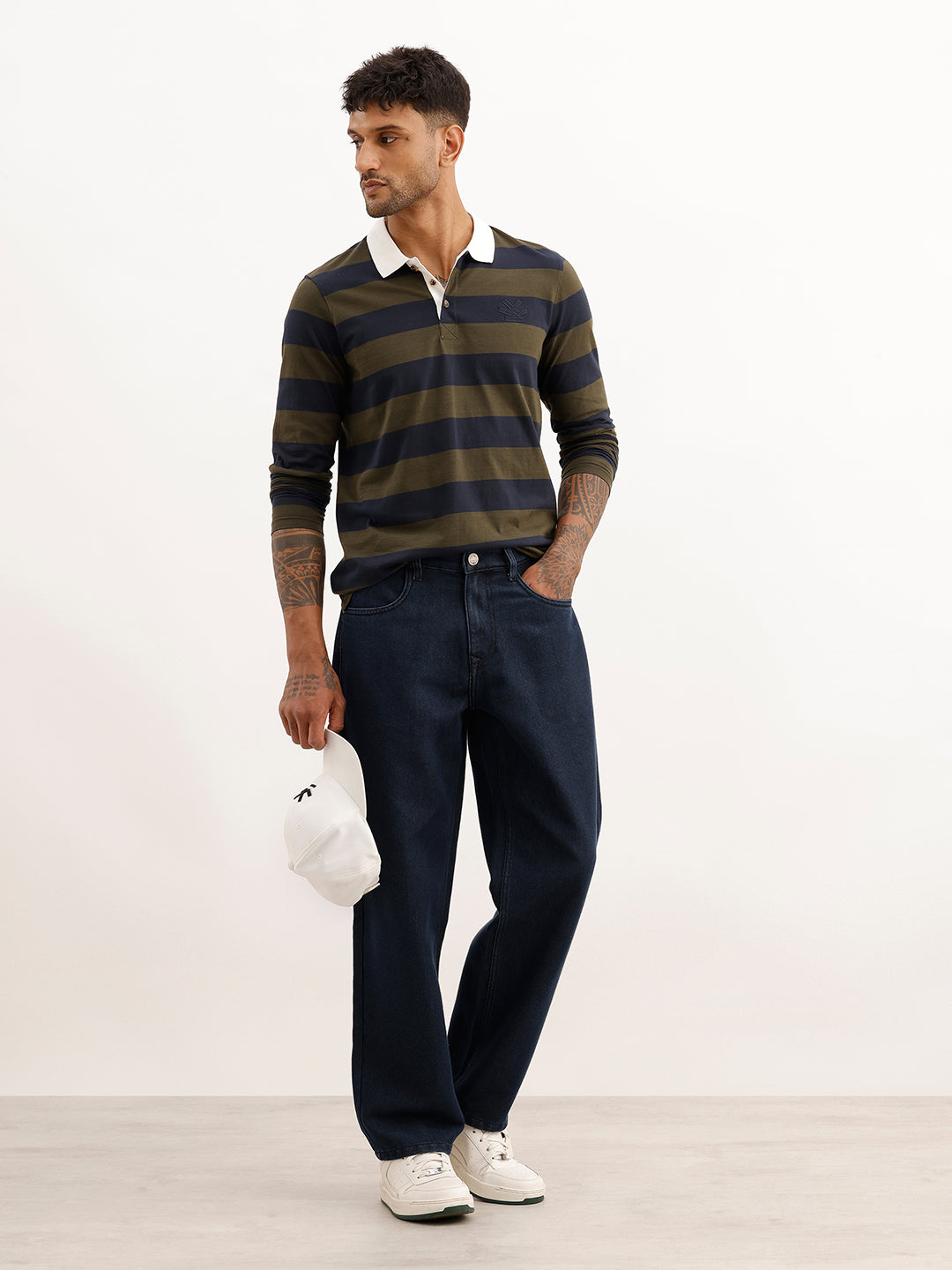 Solid Loose Fit Denim Jeans | Dark Blue