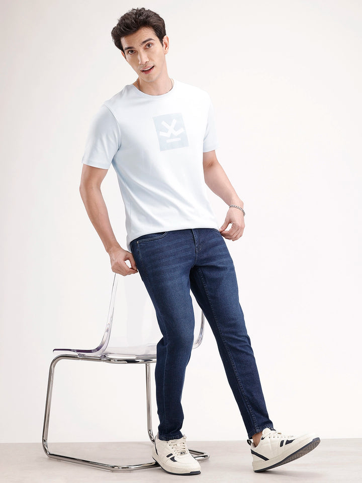 Faded Skinny Crop Denim | Blue