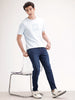 Faded Skinny Crop Denim | Blue