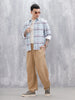Wrogn Men's Comfot Fit Printed Checkered Shirt | Blue