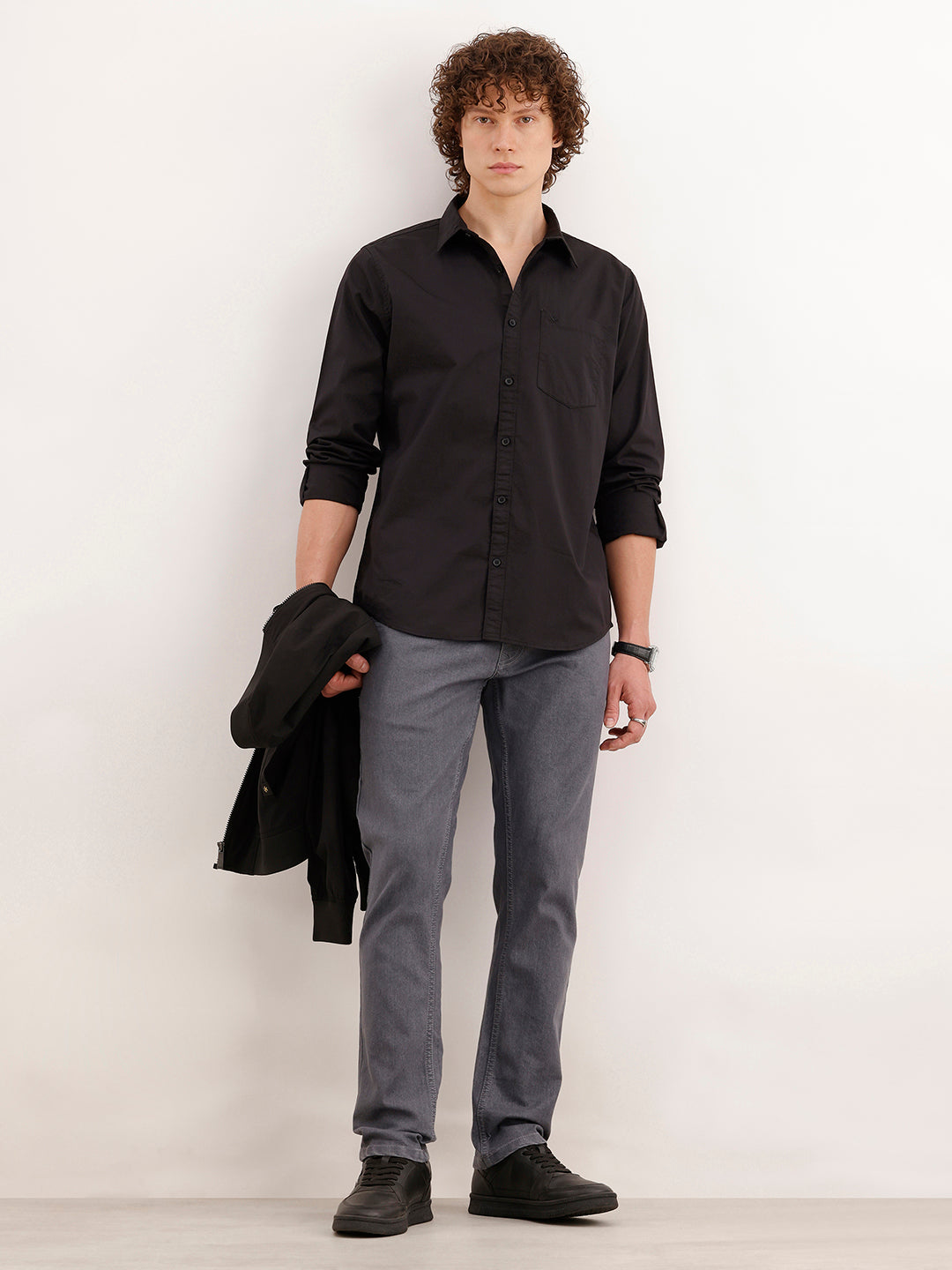 Solid Regular Fit Shirt | Black