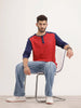 Comfort Fit Full Sleeve Henley T-Shirt | Red