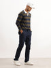 Solid Straight Fit Denim Cargo | Dark Blue