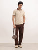 Classic Slim Fit Tipping Collar Polo T-Shirt | Beige