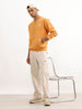 Solid Placement Printed Sweatshirt | Orange
