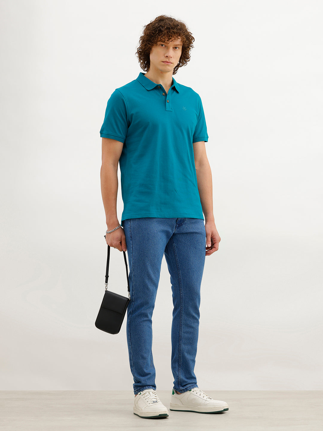 Solid Slim Fit Polo T-Shirt | Dark Green