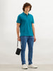 Solid Slim Fit Polo T-Shirt | Dark Green