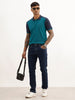 Classic Contrast Sleeves Polo T-Shirt | Teal | WWTS313F