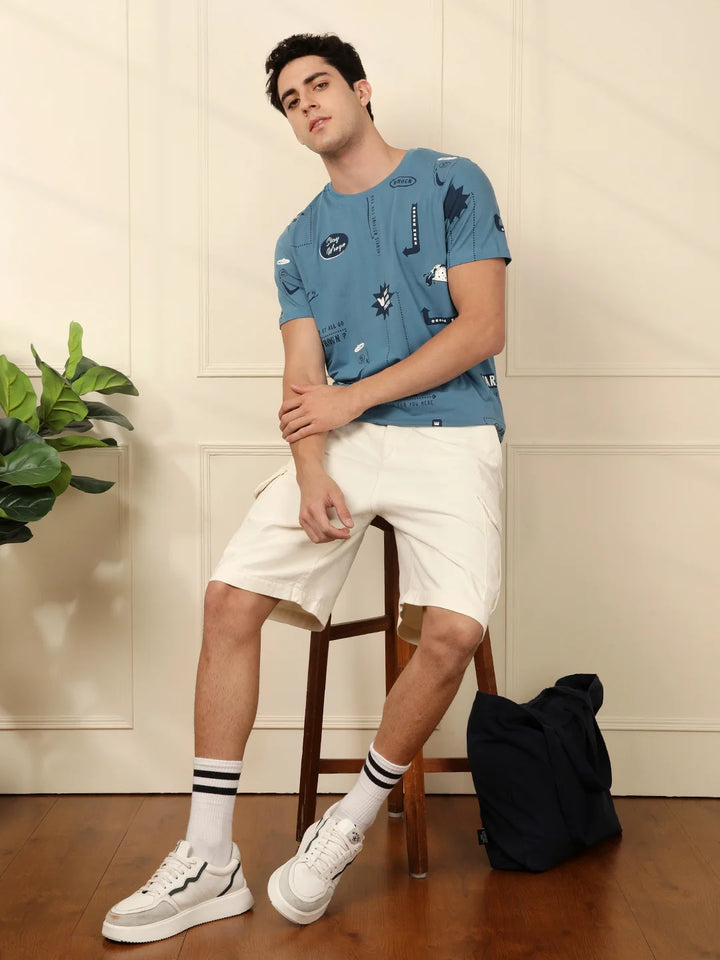 Wrogn Order AOP Blue T-Shirt