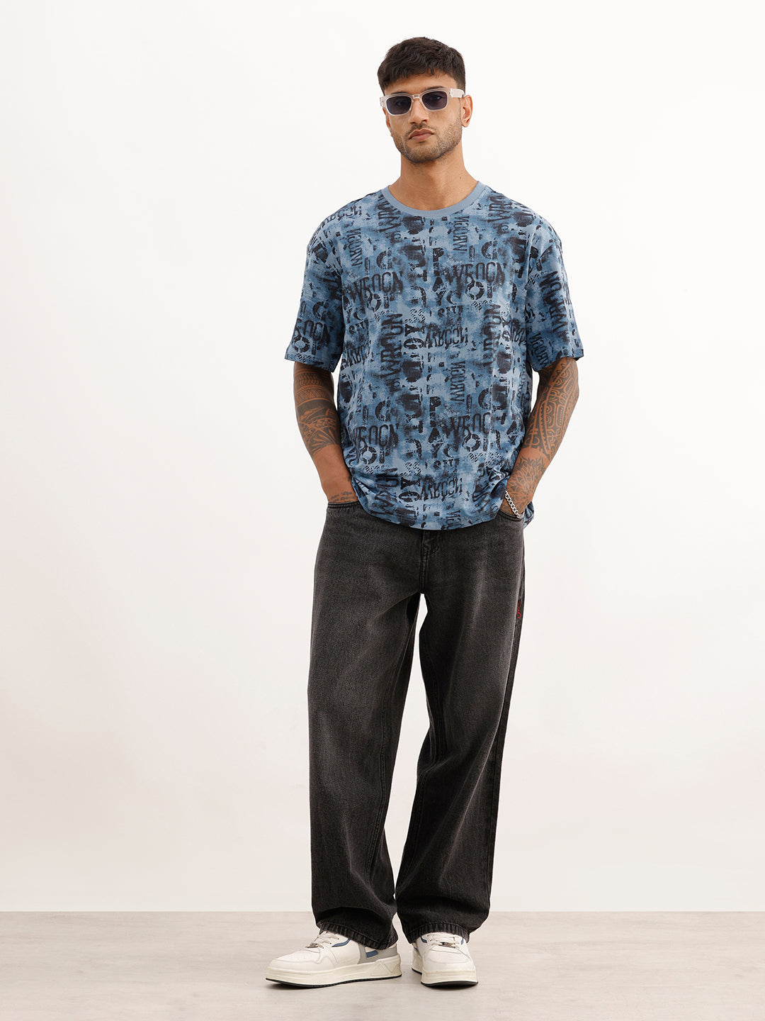 Classic Oversized AOP T-Shirt | Blue | WTS02HSOS1024S