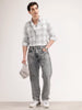 Slim Fit Checkered Shirt | Grey