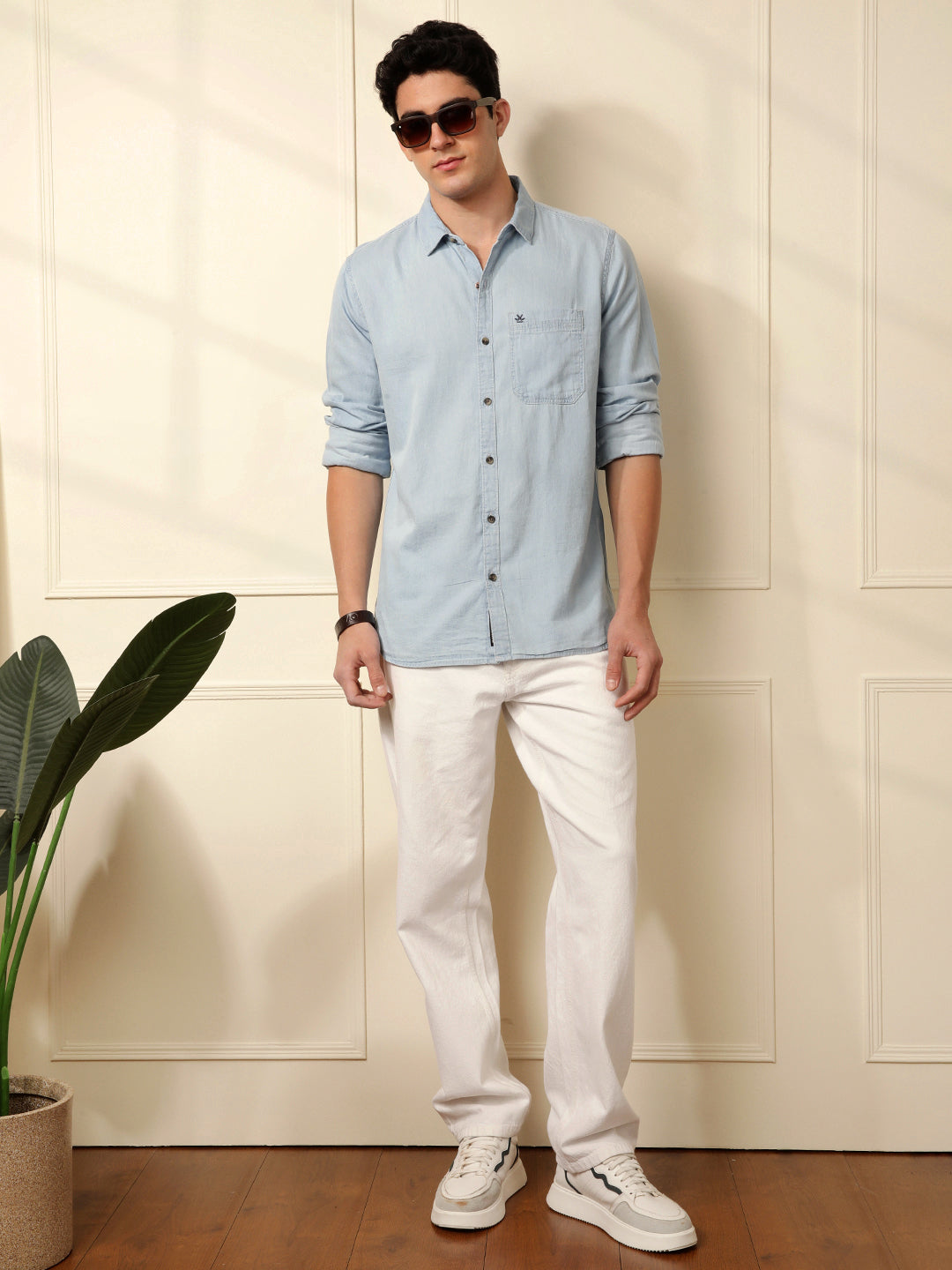 Casual Slim Fit Shirt in Blue