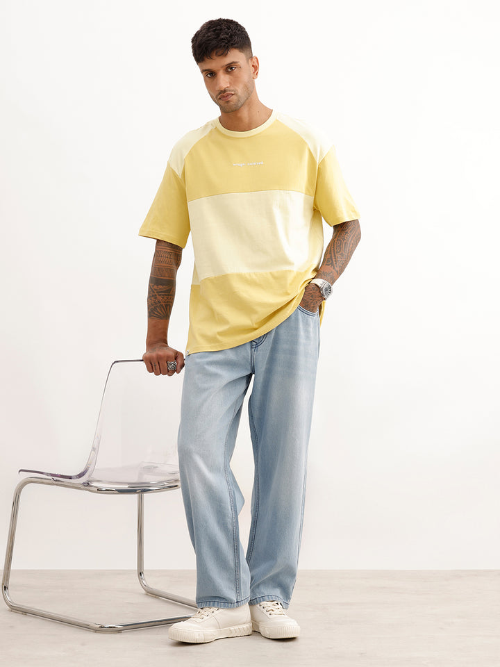 Oversized Raglan Sleeve Cut & Sew T-Shirt | Yellow