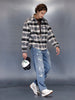 Men’s monochrome Oversize bold check shacket | Grey