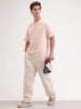 Solid Oversized Cut & Sew T-Shirt | Pink