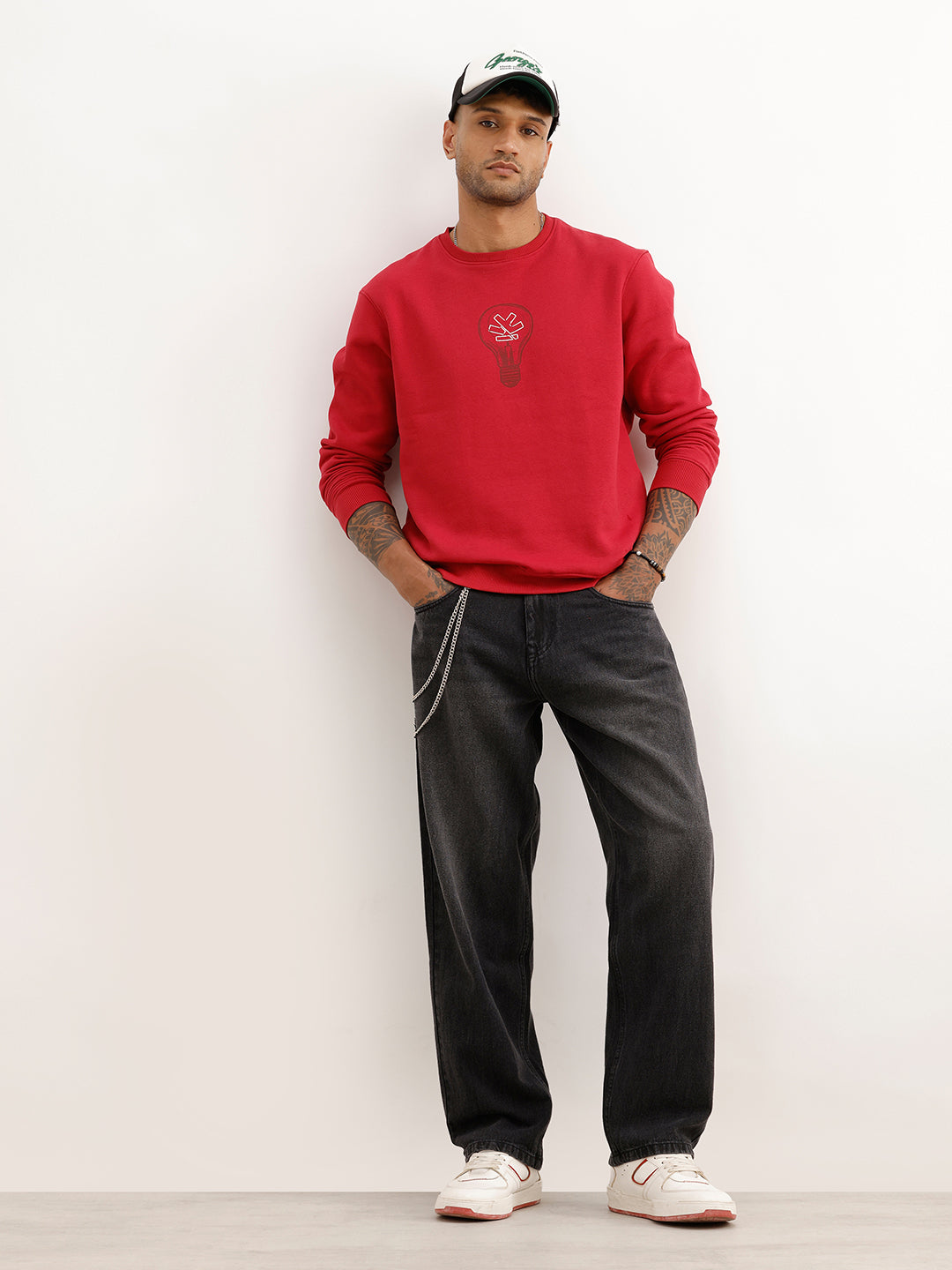 Faded Loose Fit Denim Cargo | Black