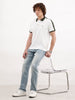 Slim Fit Contrast Collar Polo | White