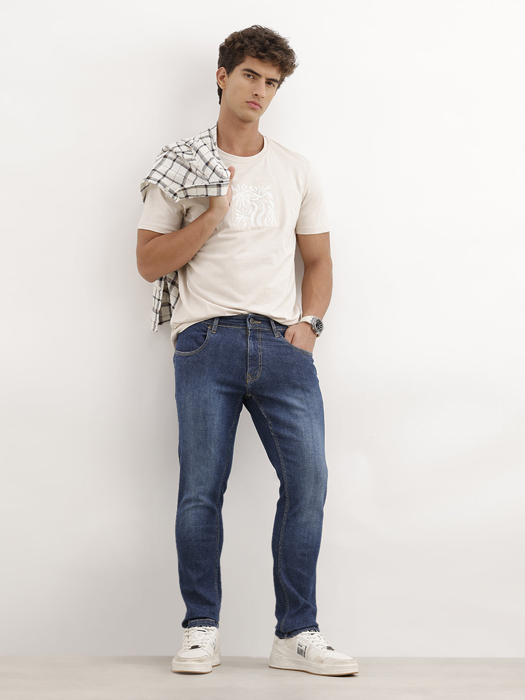 Faded Slim Fit Denim Jeans | Blue