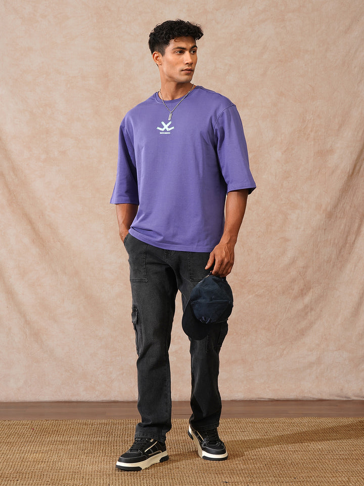 Solid 3/4th Sleeve T-Shirt | Blue