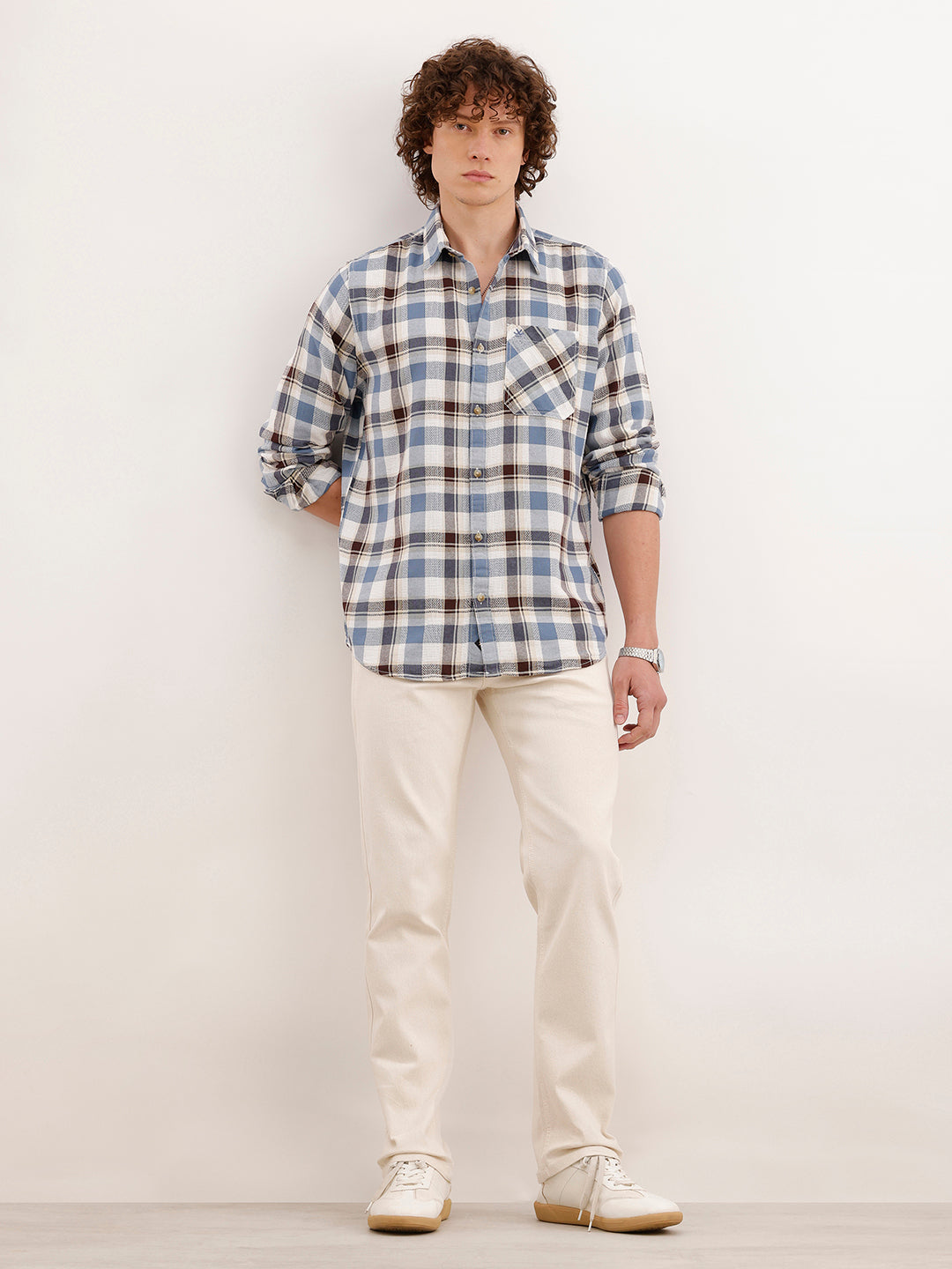 Slim Fit Textured Shirt  | Blue