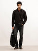 Solid Quater Zipper Sweatshirt | Black