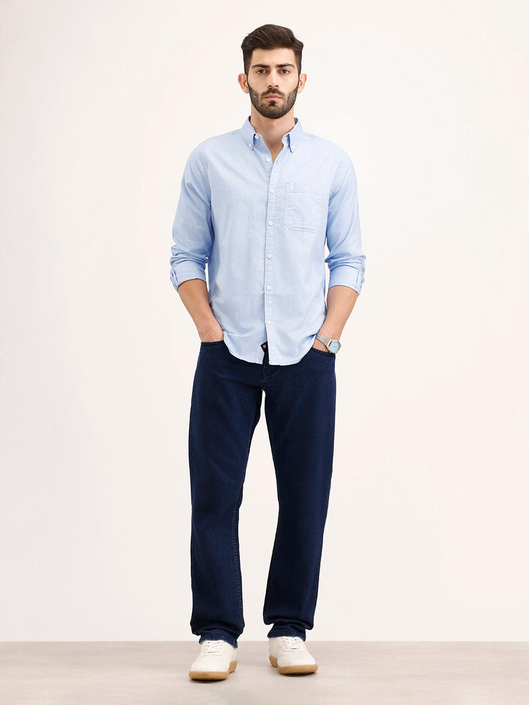Regular Fit 100% Cotton Shirt | Light Blue