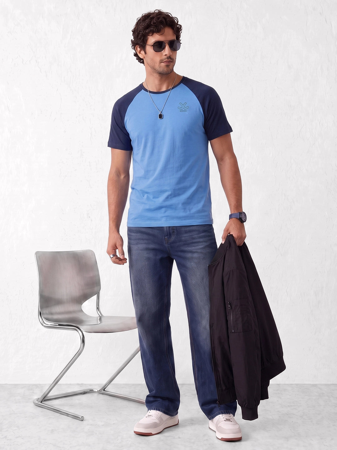 Slim Fit Raglan Sleeve T-Shirt | Blue | WVTS3000F