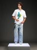 Wrogn Chest Printed Regular Fit T-shirt | White