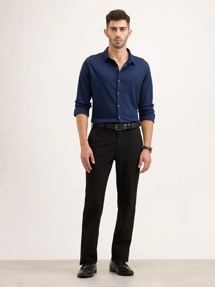 Slim Fit 100% Cotton Shirt | Navy Blue