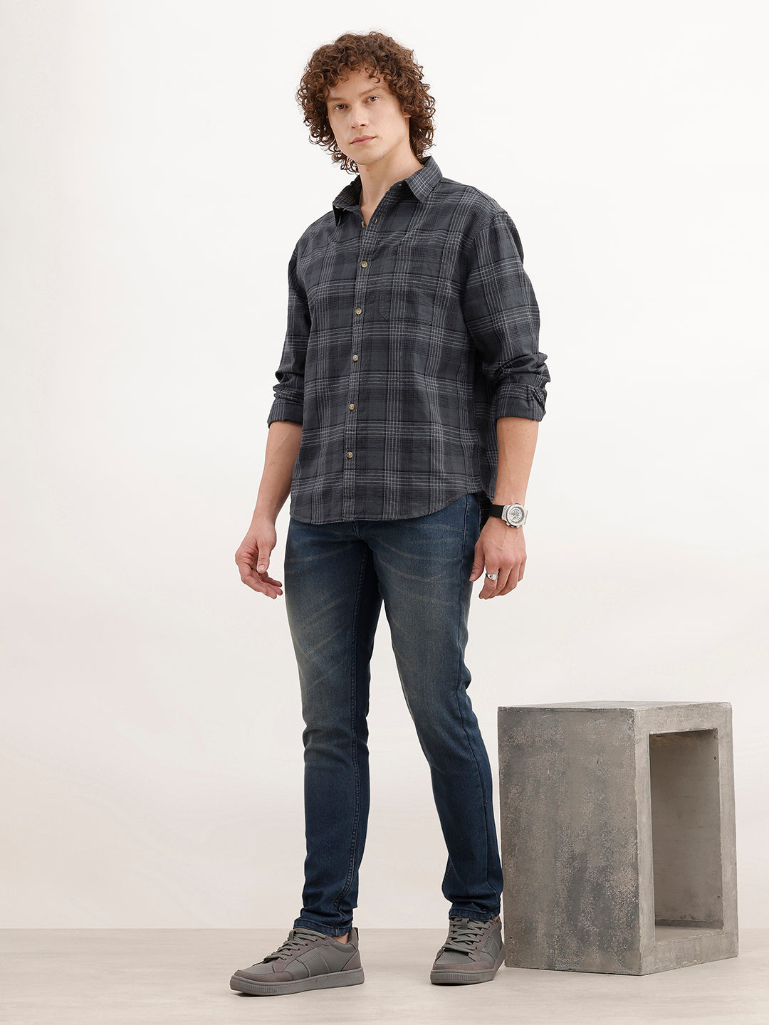 Classic Slim Fit Faded Denim Jeans | Blue