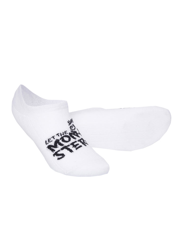 Snug Monster White & Grey No Show Socks Pack of 2