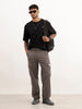Solid Loose Fit Cargo Trouser | Charcoal