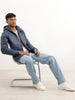 Solid Regular Fit Puffer Hooded Jacket | Blue