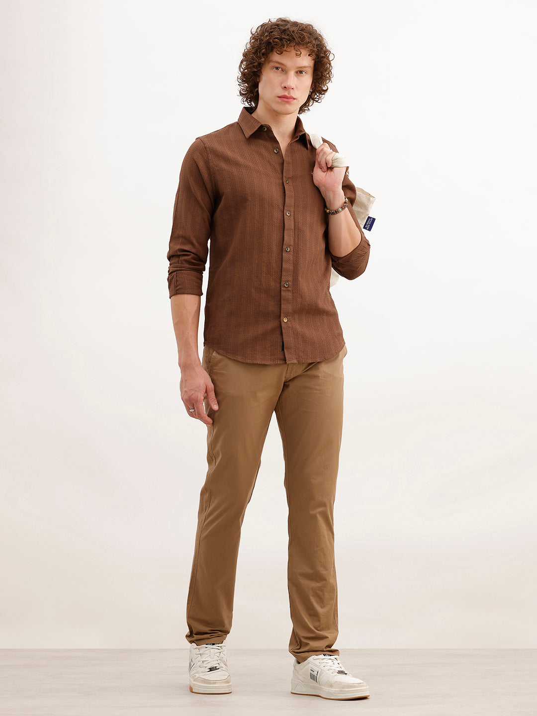 Solid Slim Fit Trouser | Khaki