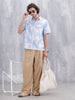 Abstract Aop Printed Comfort Fit Spread Collar Shirt | Blue
