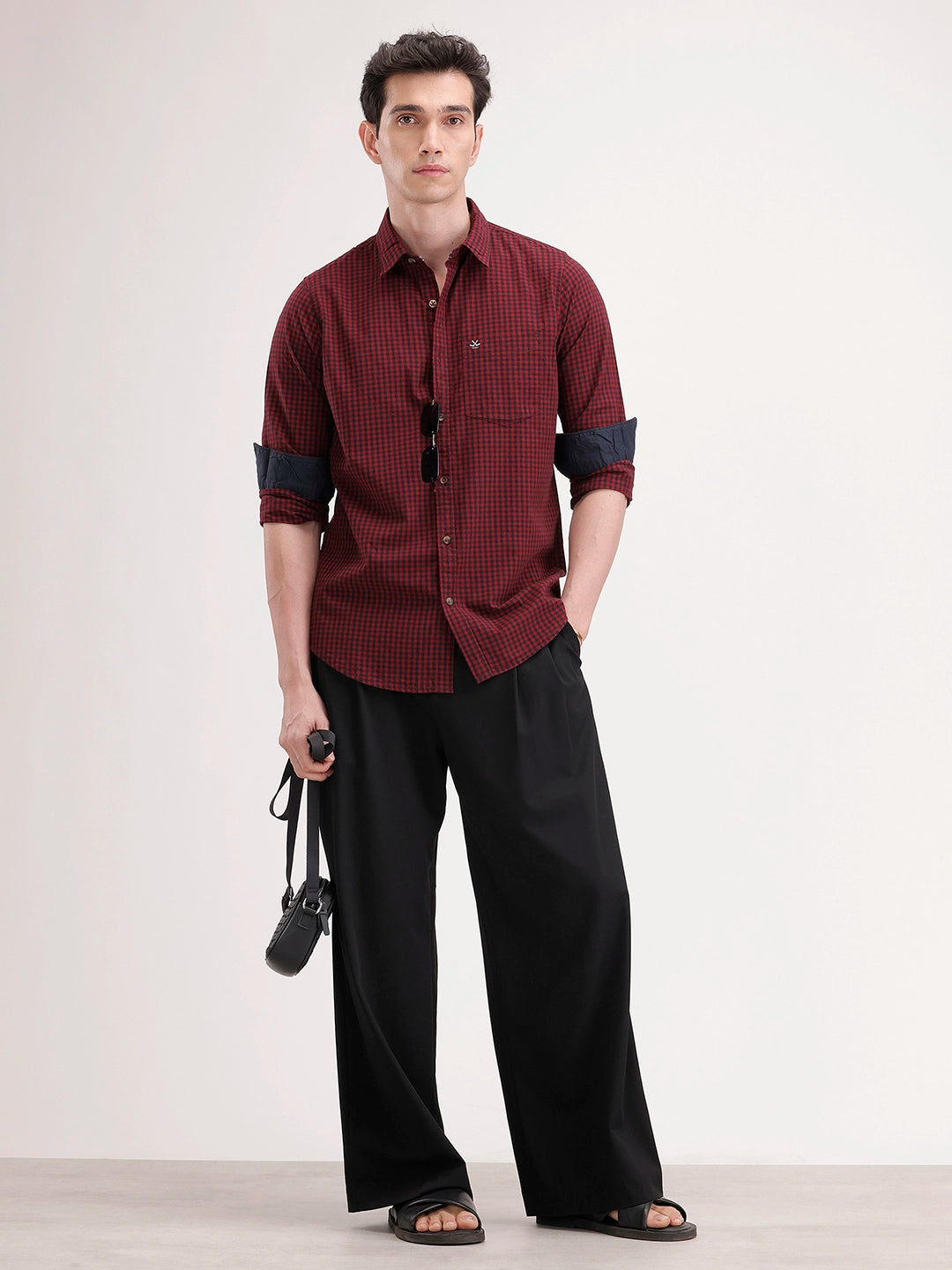 Regular Fit Checkered Shirt | Red