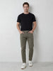 Solid Skinny Crop Denim Jeans | Olive