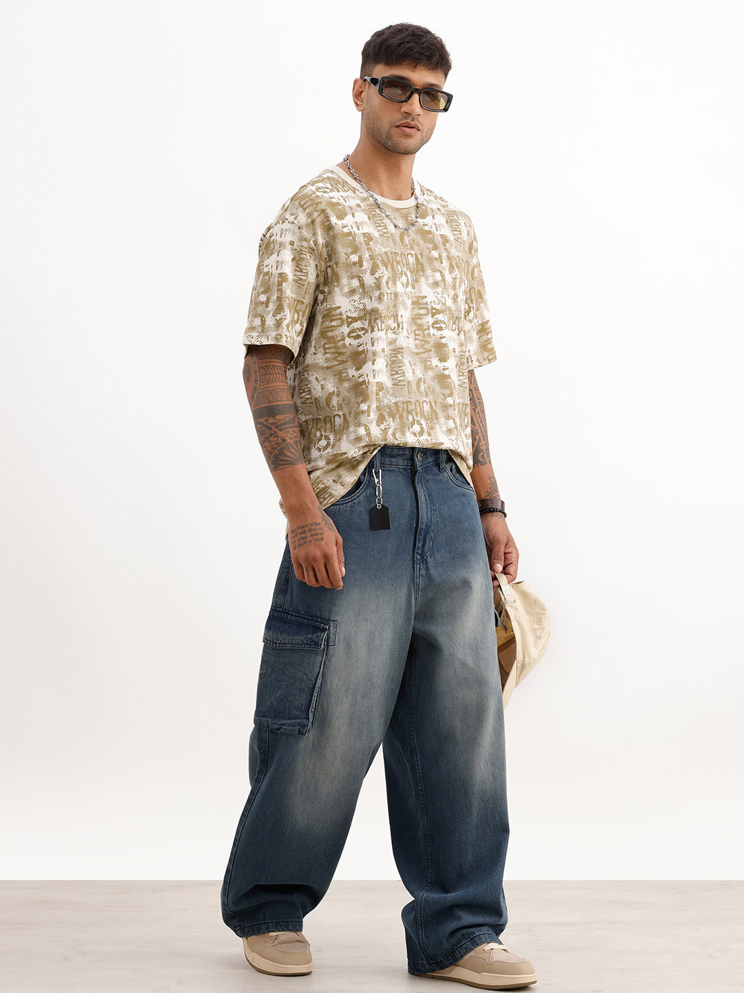 Classic Oversized AOP T-Shirt | Beige