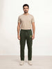 Solid Regular Fit Printed Jogger | Olive