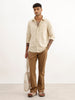 Slim Fit Striped Full Sleeve Shirt | Beige